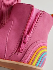 Little Bird by Jools Oliver Pink Rainbow Chelsea Boots - Image 5 of 6