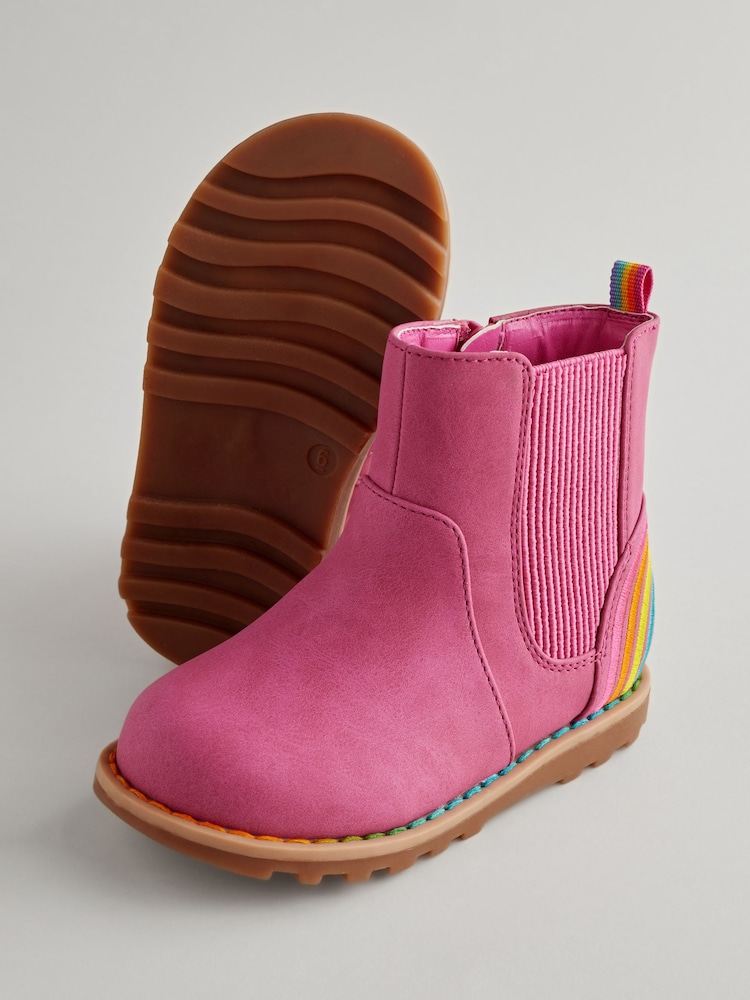 Little Bird by Jools Oliver Pink Rainbow Chelsea Boots - Image 6 of 6