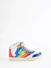 Little Bird by Jools Oliver Multi Metallic Rainbow Hi-Top Trainers - Image 1 of 5