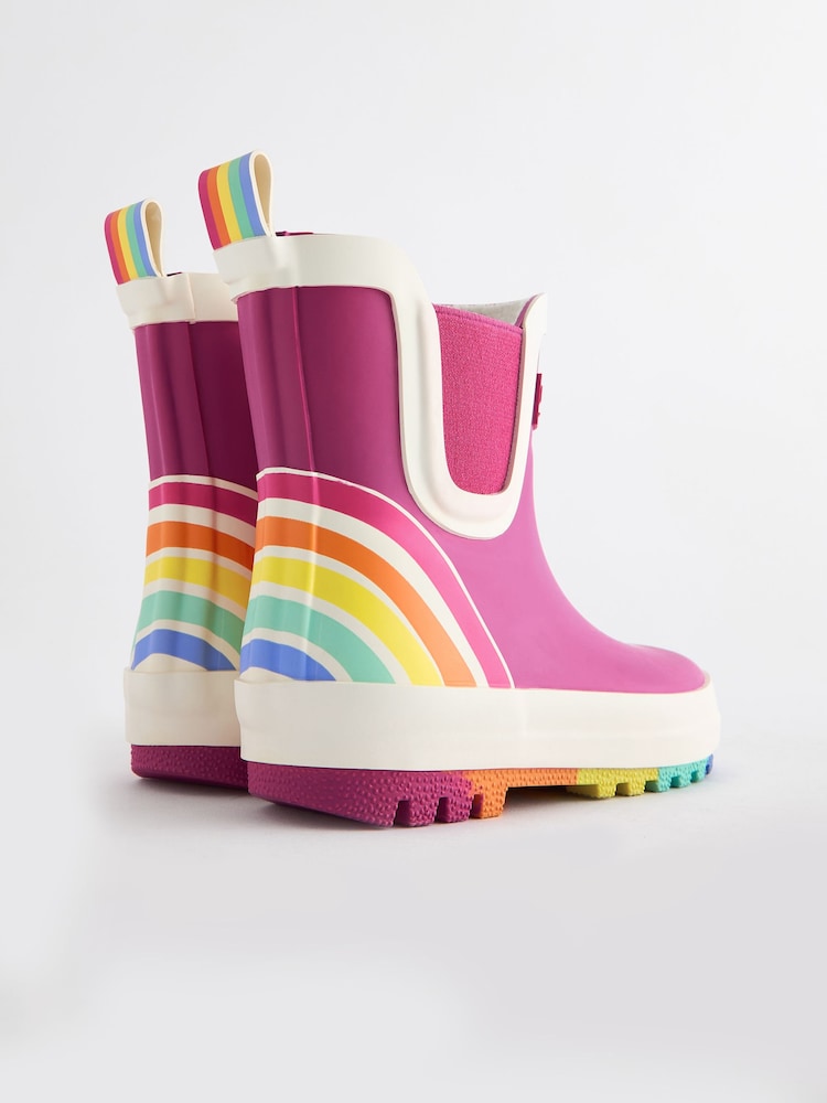 Little Bird by Jools Oliver Pink Little Bird by Jools Oliver Rainbow Welly Boots - Image 3 of 5