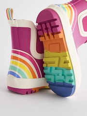 Little Bird by Jools Oliver Pink Little Bird by Jools Oliver Rainbow Welly Boots - Image 4 of 5