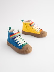 Little Bird by Jools Oliver Multi Bright Younger Corduroy Hi-Top Trainers - Image 1 of 6