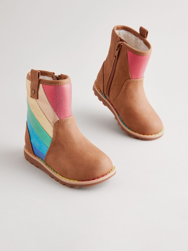 Little Bird by Jools Oliver Tan Brown Younger Buckled Biker Boots - Image 1 of 6
