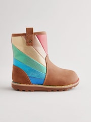 Little Bird by Jools Oliver Tan Brown Younger Buckled Biker Boots - Image 2 of 6