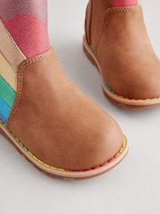 Little Bird by Jools Oliver Tan Brown Younger Buckled Biker Boots - Image 6 of 6