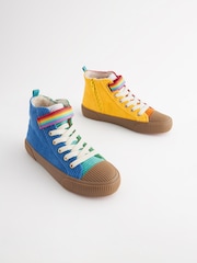 Little Bird by Jools Oliver Multi Older Corduroy Hi-Top Trainers - Image 1 of 6
