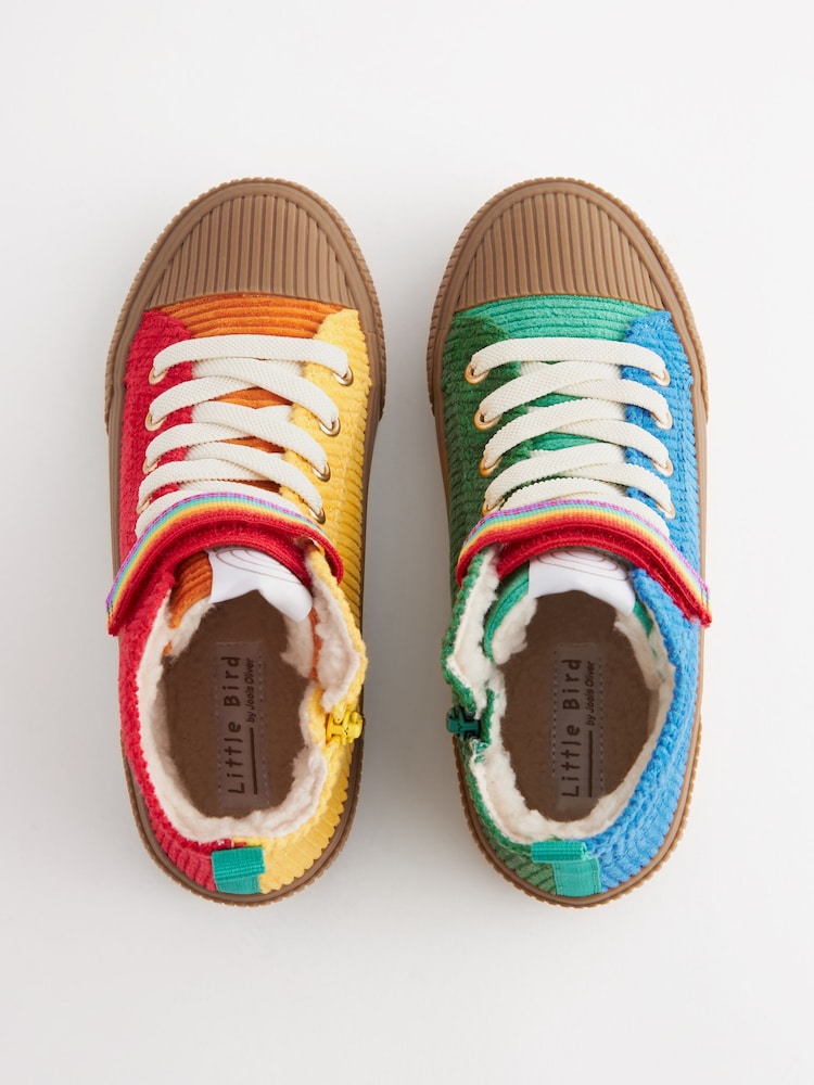 Little Bird by Jools Oliver Multi Older Corduroy Hi-Top Trainers - Image 6 of 6