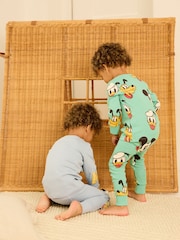 Blue/Green Disney Mickey Mouse Snuggle Pyjamas 2 Pack (9mths-10yrs) - Image 3 of 10