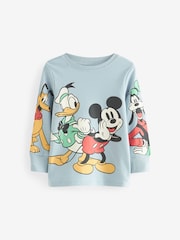 Blue/Green Disney Mickey Mouse Snuggle Pyjamas 2 Pack (9mths-10yrs) - Image 6 of 10