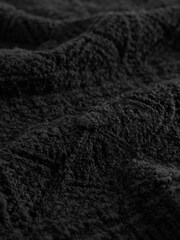 Svart - Virkad stickad Kort ärm Topp - Bild 5 av 5