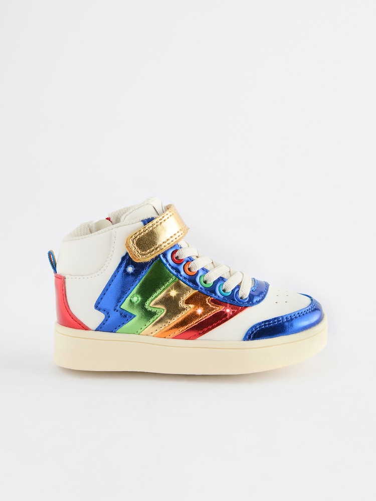 Little Bird by Jools Oliver Multi Metallic Rainbow Hi-Top Trainers - Image 1 of 5