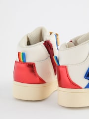 Little Bird by Jools Oliver Multi Metallic Rainbow Hi-Top Trainers - Image 5 of 5