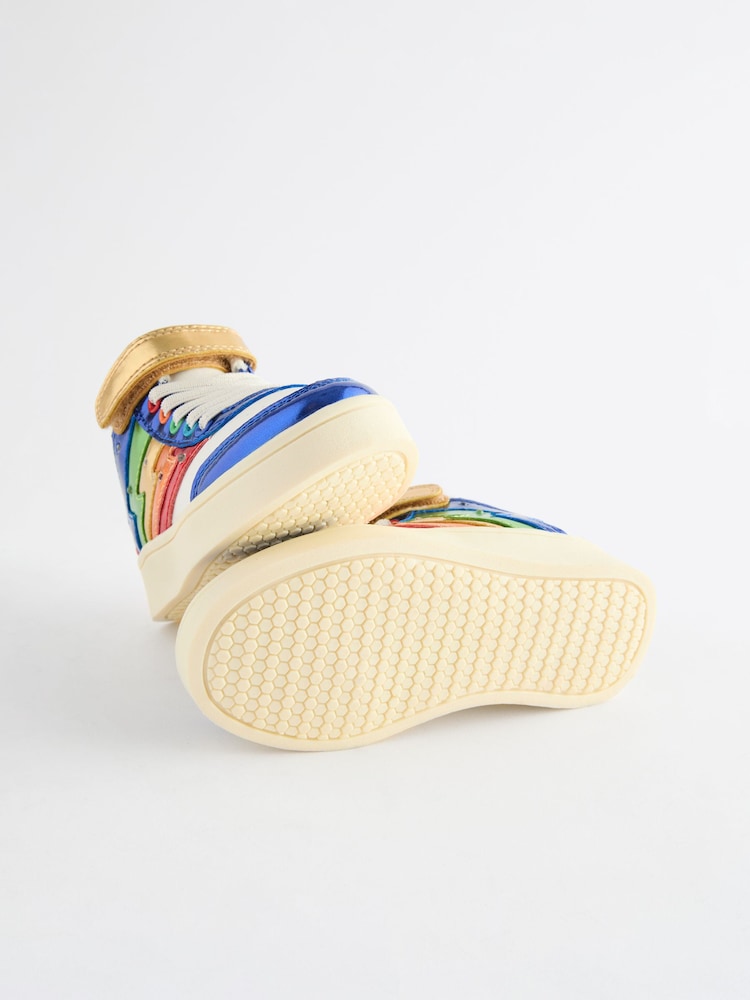 Little Bird by Jools Oliver Multi Metallic Rainbow Hi-Top Trainers - Image 5 of 5