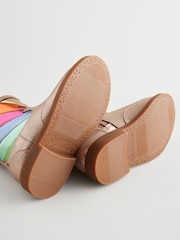Little Bird by Jools Oliver Gold Rainbow Striped Metallic Western Boots - Image 5 of 5