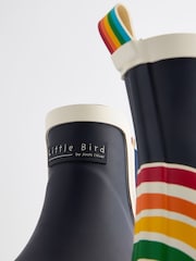 Little Bird by Jools Oliver Navy Adults Rainbow Welly Boots - Image 5 of 5