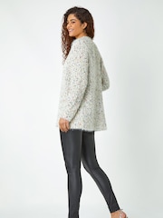 Roman Natural Fluffy Sparkle Stretch Cardigan - Image 2 of 5