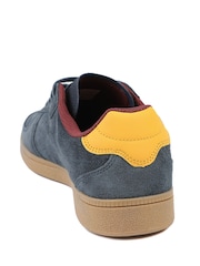Pavers Blue Leather Suede Lace Up Trainers - Image 3 of 5