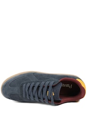 Pavers Blue Leather Suede Lace Up Trainers - Image 4 of 5