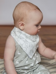 The Little Tailor Baby Muslin Printed 100% Cotton Bibs 2 Pack - Image 1 of 7