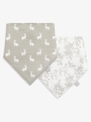 The Little Tailor Baby Muslin Printed 100% Cotton Bibs 2 Pack - Image 2 of 7