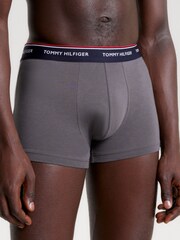 Tommy Hilfiger Blue Premium Essentials Trunks 3 Pack - Image 4 of 5