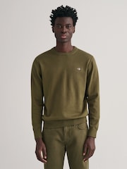 GANT Green Classic 100% Cotton Crew Neck Jumper - Image 1 of 5