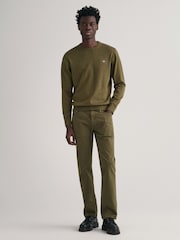 GANT Green Classic 100% Cotton Crew Neck Jumper - Image 3 of 5