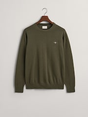 GANT Green Classic 100% Cotton Crew Neck Jumper - Image 5 of 5