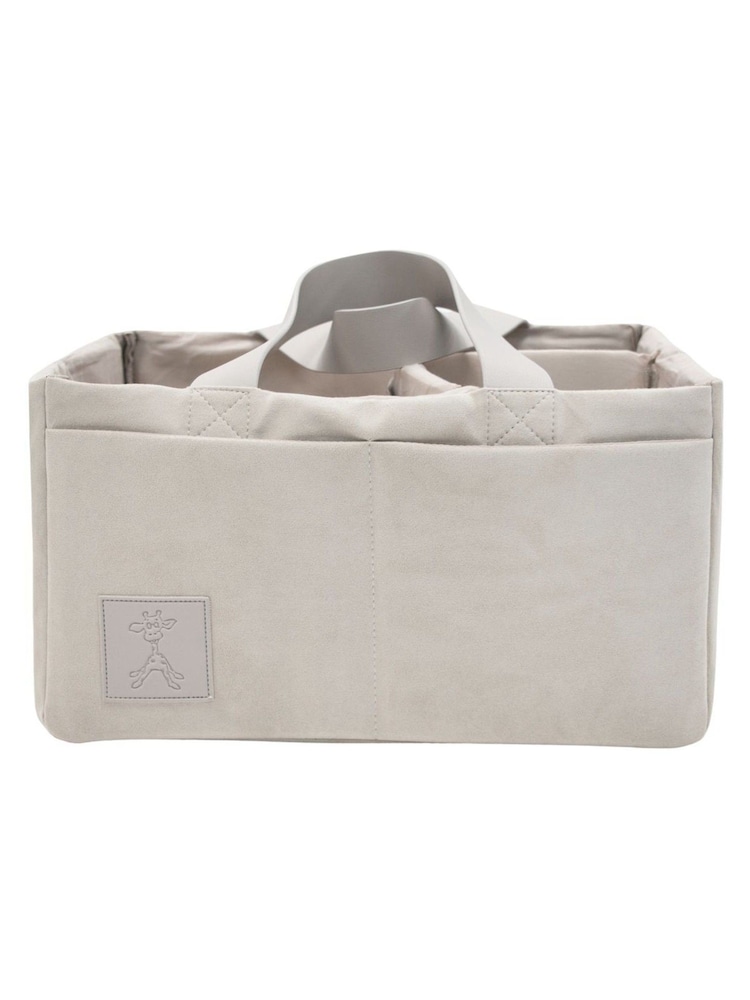 gigil Pearl Grey Faux Suede Nappy Caddy - Image 2 of 5 gigil Pearl Grey Faux Suede Nappy Caddy - Image 2 of 5