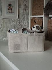 gigil Pearl Grey Faux Suede Nappy Caddy - Image 3 of 5