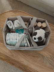gigil Pearl Grey Faux Suede Nappy Caddy - Image 4 of 5