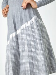 Roman Grey Ribbed Stretch Knit Dress - Image 6 of 6