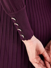 Monsoon Red Scoop Neck Dress with LENZING™ ECOVERO™ - Image 3 of 4