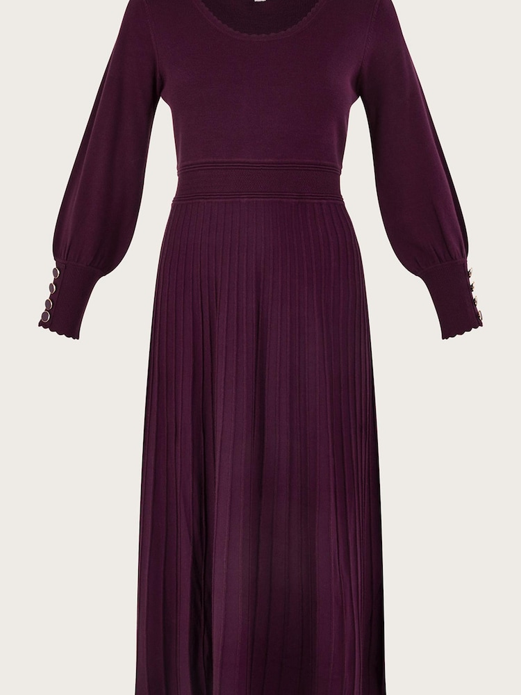 Monsoon Red Scoop Neck Dress with LENZING™ ECOVERO™ - Image 4 of 4