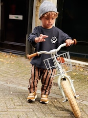 Black/Brown 100% Cotton Sweatshirt And Stripe Joggers Set (3mths-7yrs) - Image 2 of 7
