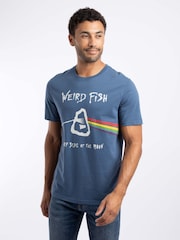 Zils - Weird Fish T-krekls ar karpu apdruku priekšpusē - Attēls 1 no 5