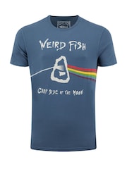Zils - Weird Fish T-krekls ar karpu apdruku priekšpusē - Attēls 5 no 5