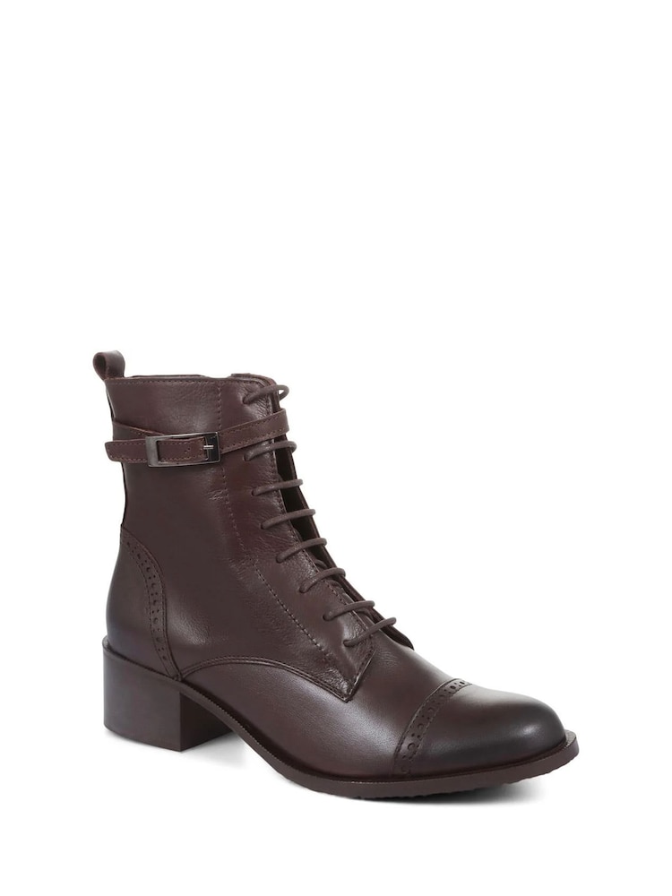 Jones Bootmaker Chocolate Madie Heeled Leather Ankle Boots - Image 2 of 5 Jones Bootmaker Chocolate Madie Heeled Leather Ankle Boots - Image 2 of 5