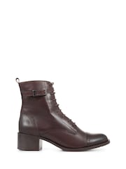 Jones Bootmaker Chocolate Madie Heeled Leather Ankle Boots - Image 3 of 5