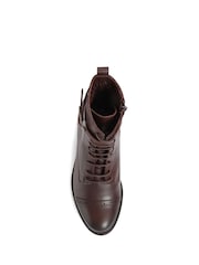 Jones Bootmaker Chocolate Madie Heeled Leather Ankle Boots - Image 4 of 5