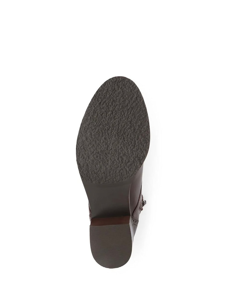Jones Bootmaker Chocolate Madie Heeled Leather Ankle Boots - Image 5 of 5 Jones Bootmaker Chocolate Madie Heeled Leather Ankle Boots - Image 5 of 5