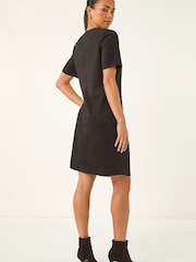 Roman Black Petite Premium Stretch Shift Dress - Image 3 of 5