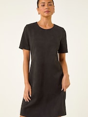 Roman Black Petite Premium Stretch Shift Dress - Image 4 of 5