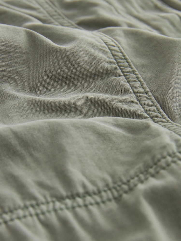 Khaki Green 100% Cotton Adjustable Waist Cargo Trousers - Image 7 of 7