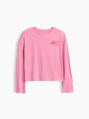 Gap Pink Oversized Graphic Long Sleeve T-Shirt (4-13yrs) - Image 3 of 5