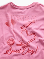 Gap Pink Oversized Graphic Long Sleeve T-Shirt (4-13yrs) - Image 4 of 5