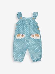JoJo Maman Bébé Duck Egg Blue Guinea Pig Appliqué Cord Dungarees & Top Set - Image 3 of 7