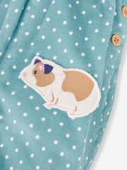 JoJo Maman Bébé Duck Egg Blue Guinea Pig Appliqué Cord Dungarees & Top Set - Image 7 of 7