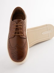 Marrón tostado - Zapatos Oxford de cuero con cordones - Imagen 5 de 5