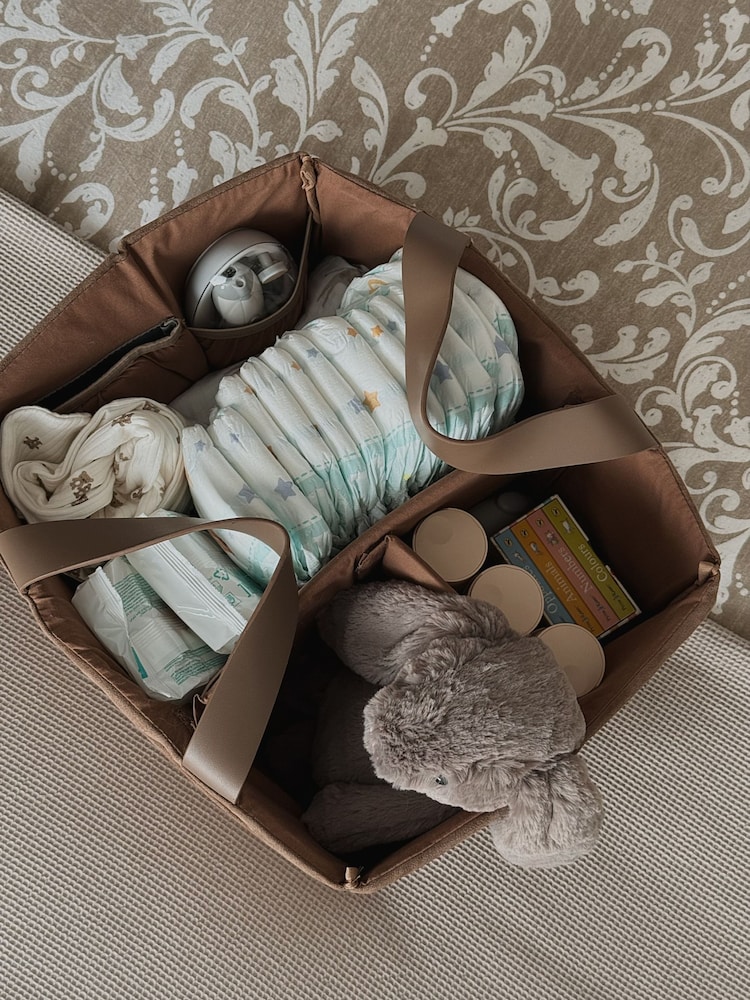 gigil Espresso Brown Faux Suede Nappy Caddy - Image 2 of 5 gigil Espresso Brown Faux Suede Nappy Caddy - Image 2 of 5